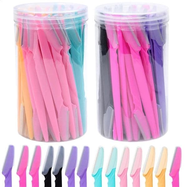 30Pcs/Bottle Eyebrow Razors With Container Eye Brow Trimmer In Case Shaver Safe Blades Trimming Tools 250224bj