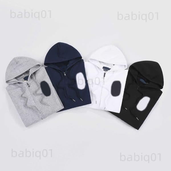 Mens Hoodies Spring And Autumn Hooded Cardigan Solid Color Sweatshirt Embroidered Loose Large Zip Up Coat T260116