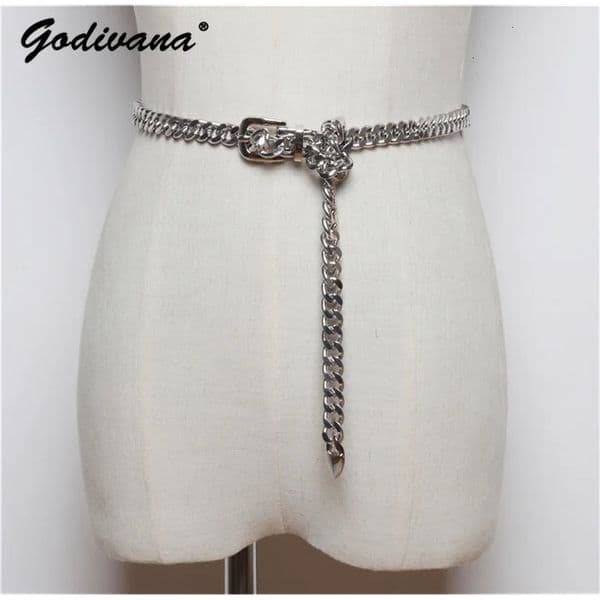 Fashionable metal strap womens dress decoration simple and fully matched waist chain sweater strap 240710bj