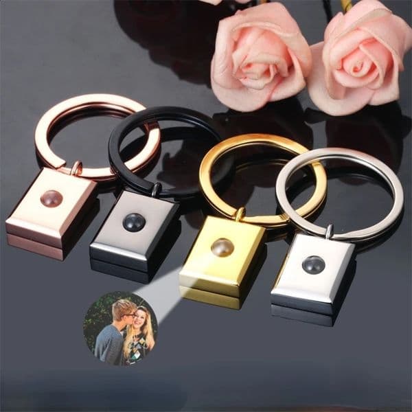 Personalized Stainless Steel Custom Po Projection Key Chain for Women Men Rectangle Keyring Memory Birthday Christmas Gift 250221bj