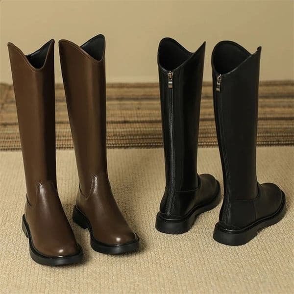2024 Womens Roman Long Boots Autumn Womens High Quality Shoes Fashion Platform Casual Knight Boots Womens Sizes 35-43 Fashion 240823bj