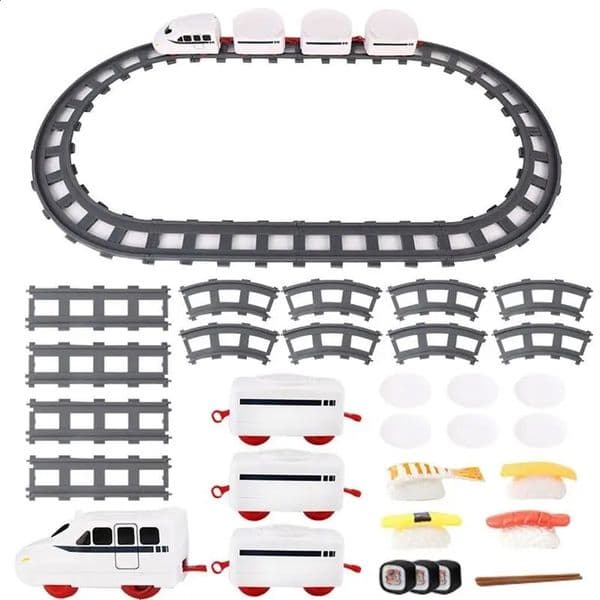 2026 Rotating Sushi Board Train Pretend To Play With Conveyor Belt Electric Track Car Simulation Model Toy Childrens Gift 240816Bj Free Shipping Shipping