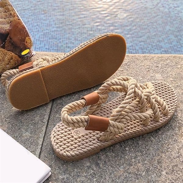 Sandals Woman Shoes Braided Rope with Traditional Casual Style and Simple Creativity Fashion Women Summer 240412