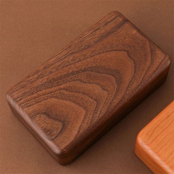 R2LE Portable Flannelette Jewelry Storage Box High-end Luxurious Black Walnut Vintage Necklace Earrings Portable Travel Case 250409