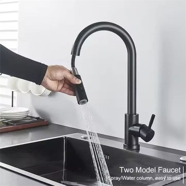 and cold mixed kitchen faucet stainless steel faucet kitchen sink faucet pull-out kitchen faucet single hole faucet 240911bj