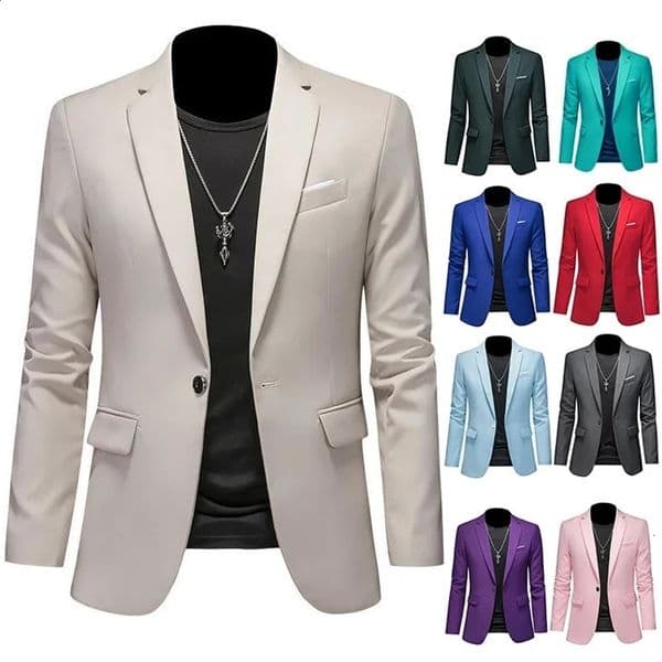 Boutique Fashion Solid Color High end Leisure Business Mens Jacket Groom Wedding Mens Jacket Top Jacket Coat 240925