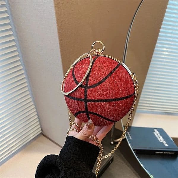 Diamond Basketball Clutch Bags for Women Football Shape Wedding Party Purse and Handbag Gold Silver Evening Bag 250120bj