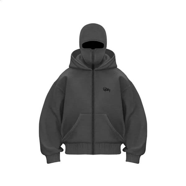 American Fashion Trend Joker Zipper Hoodie Men Street Y2K Hip Hop Fleece Padded Sweatshirt Unisex Casual Loose Punk Rock Hoodie 250116