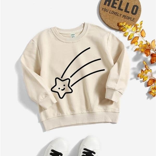 Toddler Boys Cartoon Star Print Sweatshirt SHE