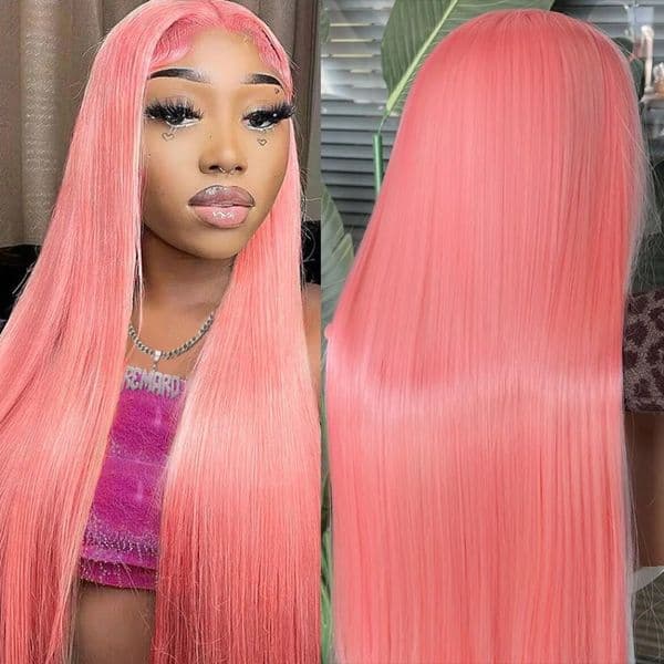40 Inch Pink Bone Straight Human Hair Wig 200 Density 360 Full Lace Wig Brazilian For Women Preplucked Wear And Go Glueless Wigs On Clearance Sale