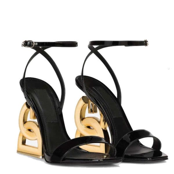 sandals designer women top Designer Dress High Heels Famous Brand Women Patent Leather Sandals Shoes Red Black White Party Wedding Lady Walking Shoe EU35-42