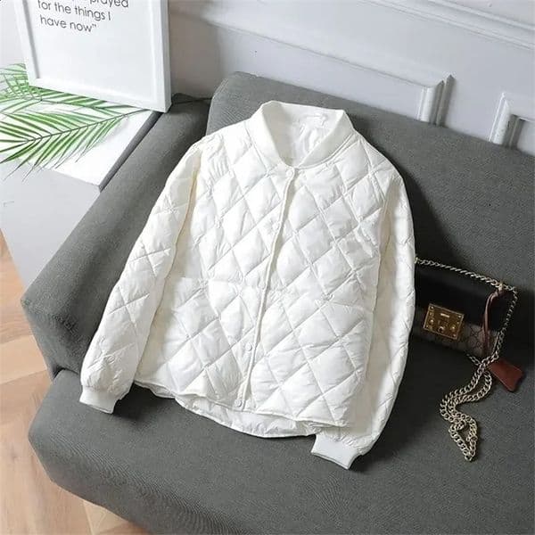 Woman Jacket Parkas Coat Womens Cotton Jacket Short Light Feather Loose Baseball Velvet Jacket Fall Winter Coat Veste Femme 240729
