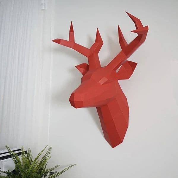 60x45x32cm Home Decoration Accessories DIY Paper Handwork Vintage Antelope Head Abstract Room Wall Decor Deer Head Statues 240723