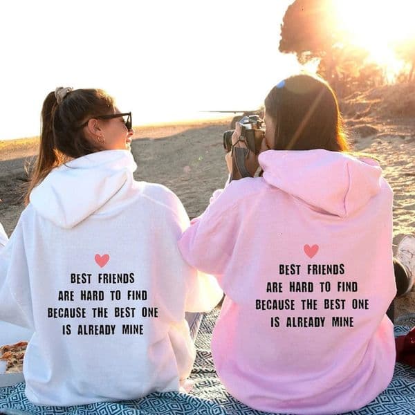Friends Are Haro To Find Funny Letters Back Printed Women Hoodies Loose Cotton Long Sleeve Jumpers Pullover O Neck Clothes 250213