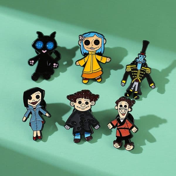 Ghost Mother Coraline Pins Puppet Brooch Horror Badge Movie Surrounding Backpack Pin Accessories Soft Enamel Lapel Pin