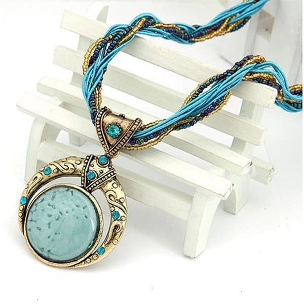 Pendant Necklaces Vintage Necklace Jewelry Fashion Retro Bohemia Style Multilayer Beads Chain Crystal Grain 230831bj