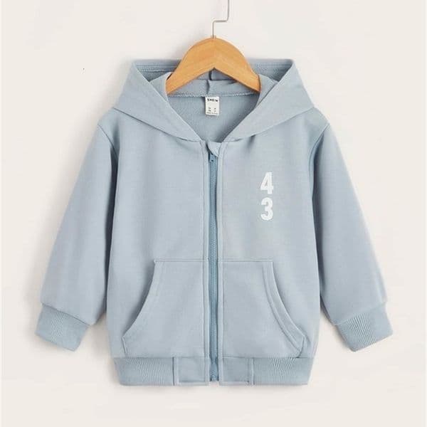 Toddler Boys Letter & Tiger Graphic Zip Up Hoodie SHE