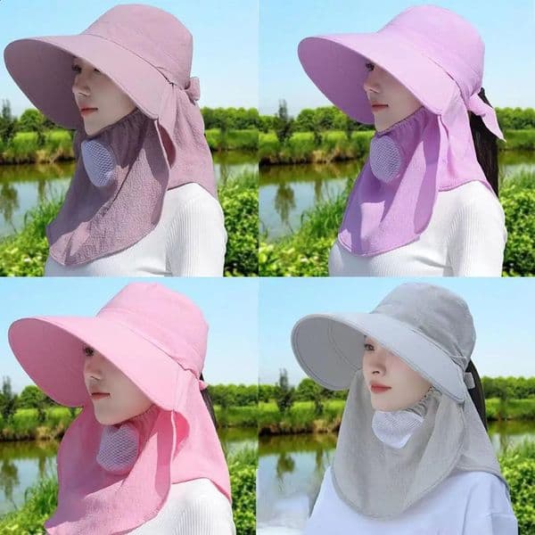 Summer Quick Dryng UV Protection Fisherman Cap Face Neck Cover Outdoor Fishing Cycling Removable Men Visor Hat Women Bucket Hat 250424