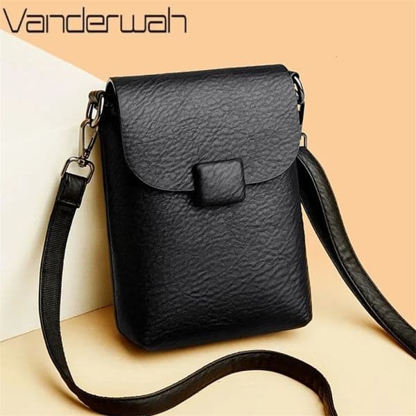 Small Phone Bag Flap Shoulder Bags For Women Soft Leather Solid Color Purse er Ladies Crossbody Bag Commuting Sac 250217bj