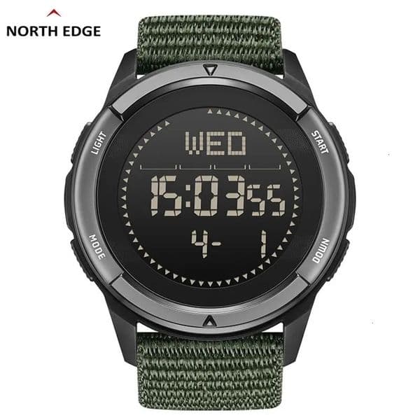 NORTH EDGE APLS Mens Digital Carbon fiber Watch Shock Militraly Sports Super Light Outdoor Compass Waterproof 50M Wristwatches 240428