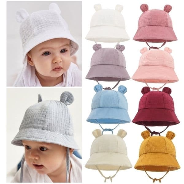 Caps Hats Spring Autumn Solid Color Soft Hat Cotton Fisherman Kids Summer Toddler Boys Girls Panama Sun Cap Children 230328