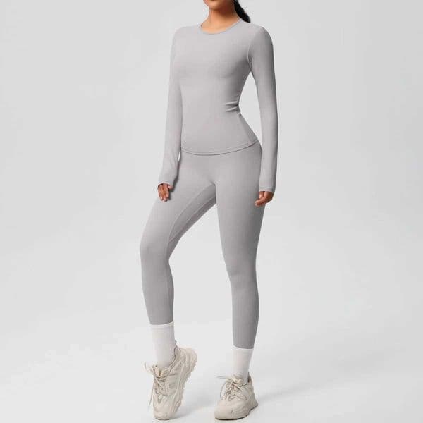 QuickDry BareSkin Feel SkinFriendly LongSleeve Yoga Set Outdoor Running Slimming Fitness Pants Sports Set for Women W250923