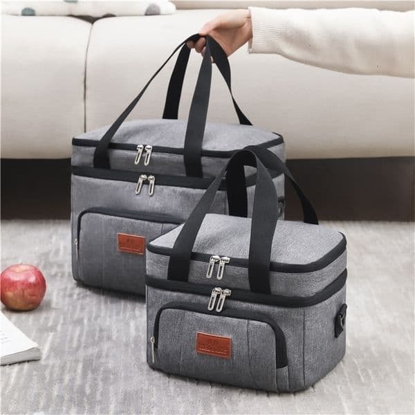 Insulated womens lunch bag large capacity field meal box with shoulder strap and waterproof zipper pre meal cooler bag 240812bj