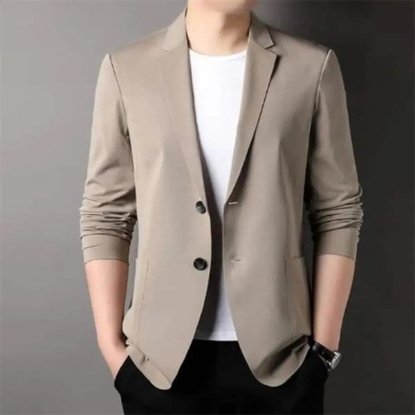 Mens business jacket ultra-thin suitable for cardigan wool sweater mens suit jacket solid color Communicating formal lapel mens suit jacket mens clothing 240925