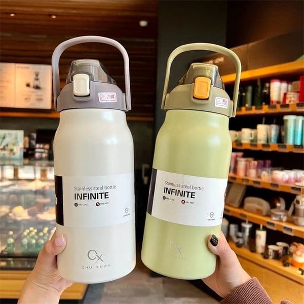1.3L/1.7L Large Capacity Thermo Bottle Outdoor Mug Stainless Steel Thermos Water Bottle Portable Vaccum Flask Cold And Tumbl 240910