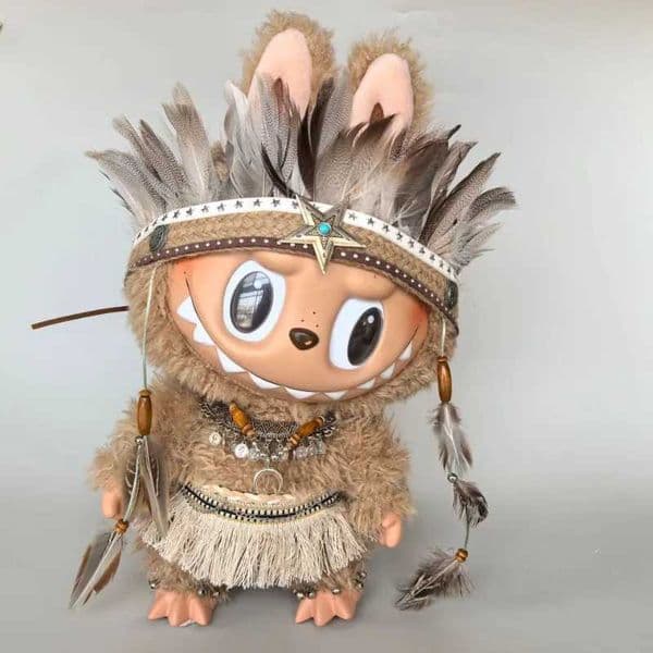 Pure Handmade Vinyl Labubu Baby Clothes CHIef Indian STYle Clothes Big Baby 38cm Large Doll Only Clothe No Doll X250923