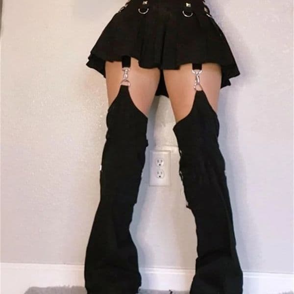 Gothic Alt Clothes Cargo Pants Skirt Emo Hollow Out Patchwork Y2k Cyber Jeans Techwear Harajuku 90s Punk Rivet Grunge Trousers 240820