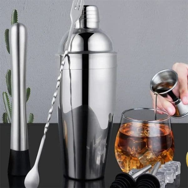 6pcs Cann Cocktail Shaker Set Stainless Steel Shaker Cocktail Shaker Set Tool Mixer Set Milk Mixer Ice Breaker 240729bj