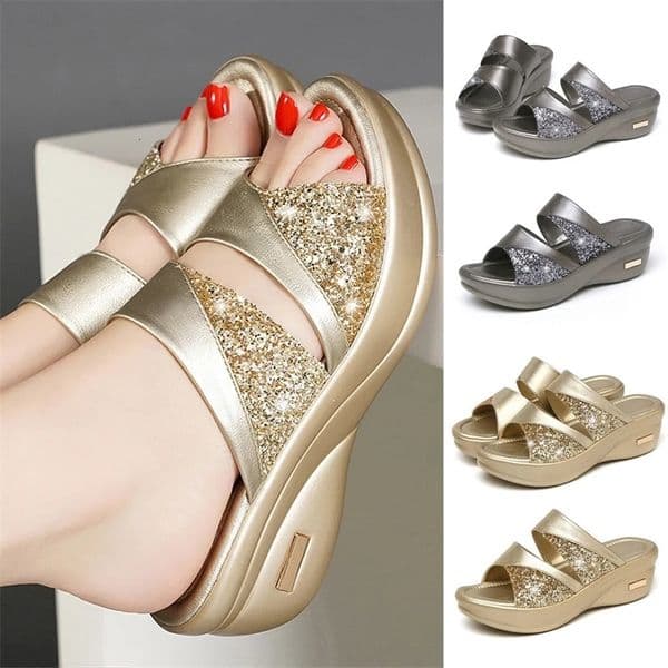 womens sandals summer 2024 Shoes Platform Casual Summer Sandals Toe Fashion Solid Ladies Wedge Womens elegant sandals woman 250214bj