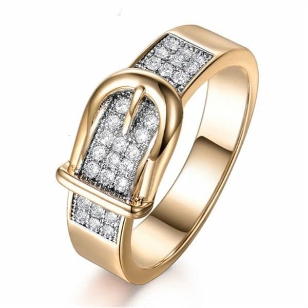 Wedding Rings 6mm Creative Gold Color Belt for Women Party Vintage Jewelry 230710bj