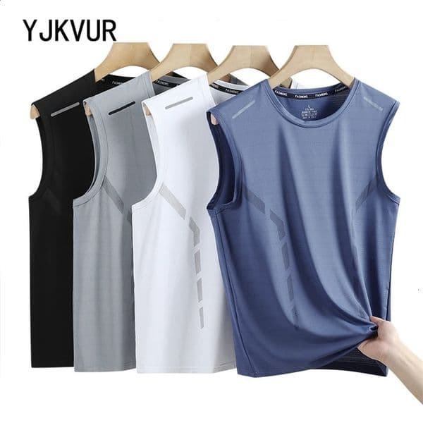 YJKVUR sports fast drying sleeveless mens summer mens gym clothing breathable and lightweight plus size vest 250428BJ