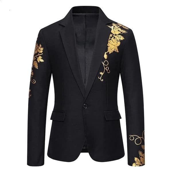 Fashion Paisley Stamping Print Mens Suit Coat Casual Business Wedding Slim Fit Suit Single Buckle Suit Party Coat Office 240729