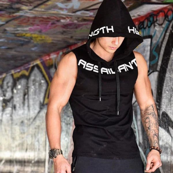 Men Tank Tops Gym Clothing Fitness Sleeveless hoodies Vests Cotton Singlets Men Joggers vest Bodybuilding casual Clothing 250322
