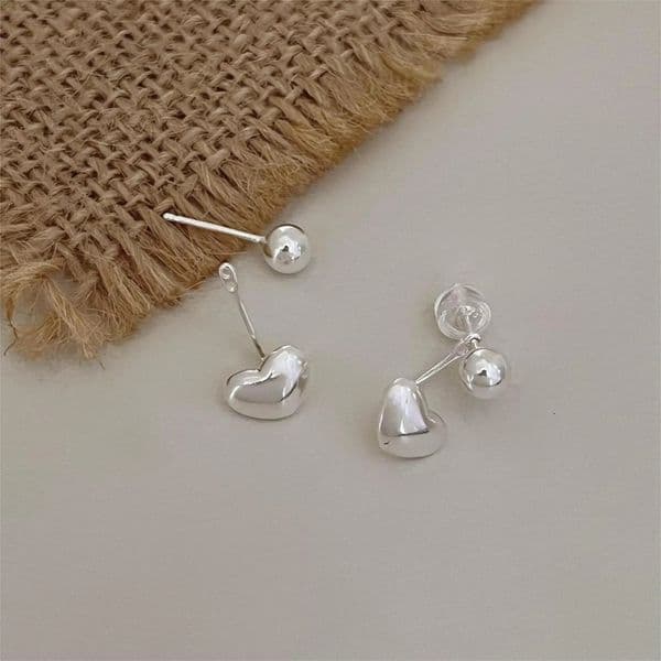 SHANICE S925 sterling silver heart-shaped earrings for women fashionable earrings with silver needles perforated jewelry gifts Korean earrings 241021