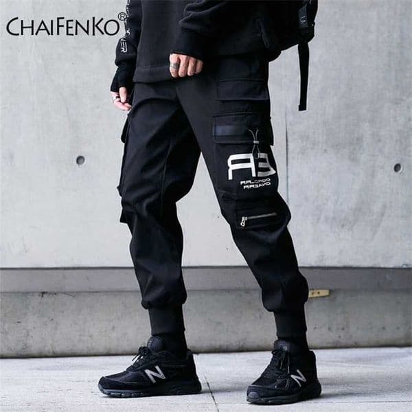 CHAIFENKO Hip Hop Cargo Pants Men Fashion Harajuku Harem Pant Black Streetwear Joggers Sweatpant Multi-Pocket Casual Mens Pants 211008