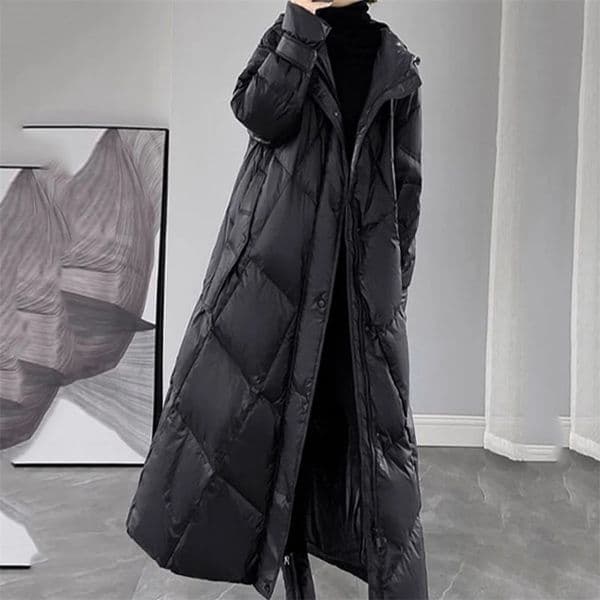 Winter Puffer Coat Womens Long Warm Down Cotton Coat Korean Hodoed Cotton-Padded Coat Womens Jacket Female Casual Overcoat 241105