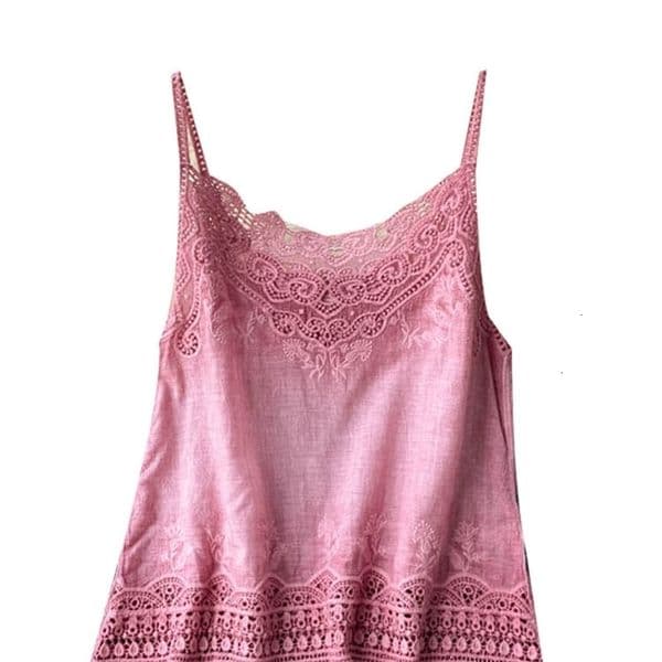 Camisoles Tanks Summer Style Retro Bohemian Embroidery Lace Square Neckline Age Reduced Full Matching Tank Top Women's Sweet Shirt KK520 230408