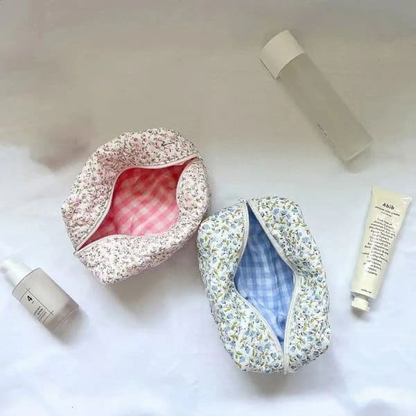 Floral Fluffy Matte Makeup Bag Cosmetics Accessories Bathroom Handbag Printing 240829