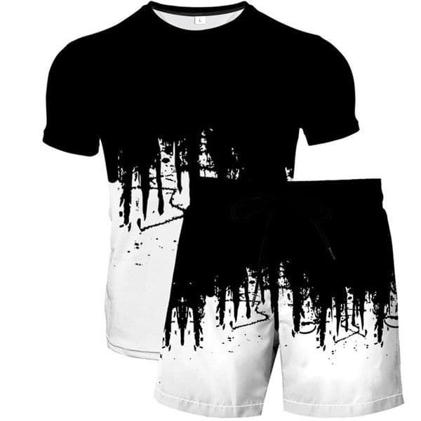Men's Tracksuits Summer Suits for Men Sets Causal Short Sleeve Tshirt Beach Shorts Sportswear Man O-neck T-shirt 2-piece Tracksuits Clothing 230511