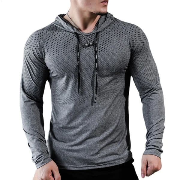 Mens Fitness Track and Field Clothing Running Hoodies Gym Jogger Sports Muscle Training Sweatshirts Top 240911