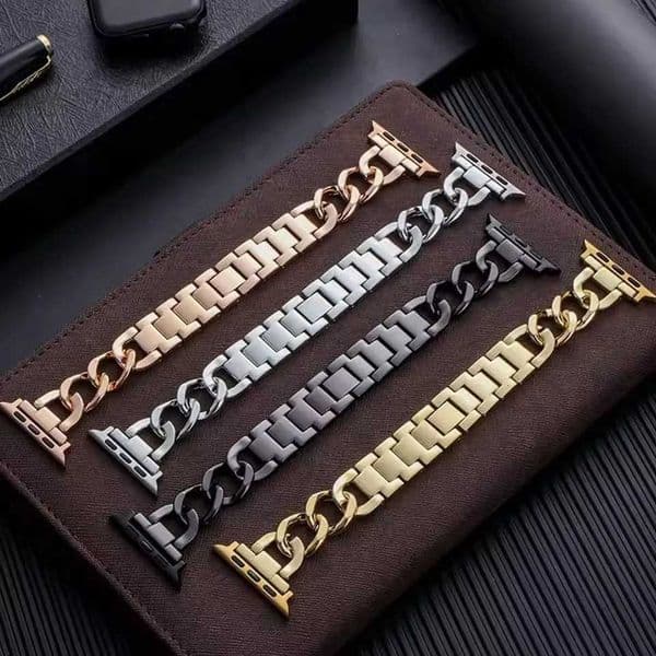 Luxury Gold Watch Band For Watch 44mm 8 7 9 41mm 6 5 Stainless Steel Women Bracelet For iWatch Ultra 40mm 42mm 49mm Strap Z250924