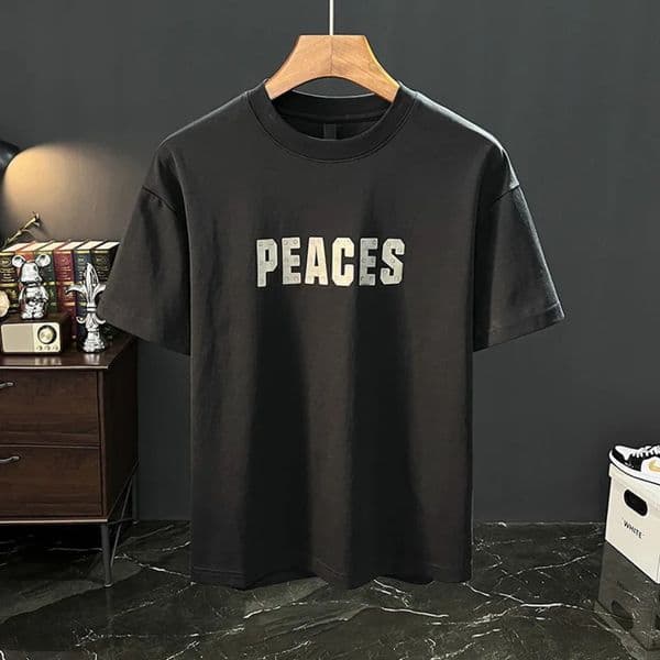 HighGrade Summer Stretch Breathable Mens ShortSleeved Shirt Thin Letter Embossing Tshirt Trendy HighEnd Clothing 240531