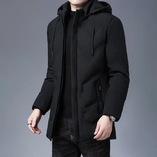 Mens Clothing Top Quality Fashion Hooded Casual Long Thicken Outwear Parkas Jackets Winter Windbreaker Coats 241120