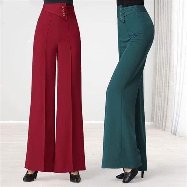Women's Pants Capris Dance Pants Women's High Waist Wide Leg Ballroom Dance Ballroom Samba Chacha Latin Square Dance Practice Dance 230331