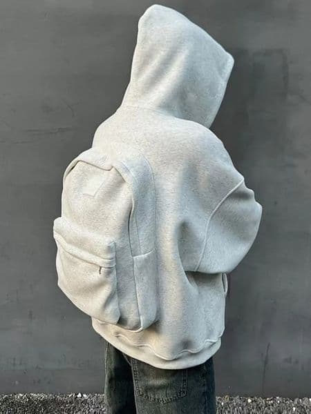 Streetwear fashion threedimensional backpack casual hoodie Y2K autumn winter high street trend punk mens top loose sportswear 250917ZBANJIA