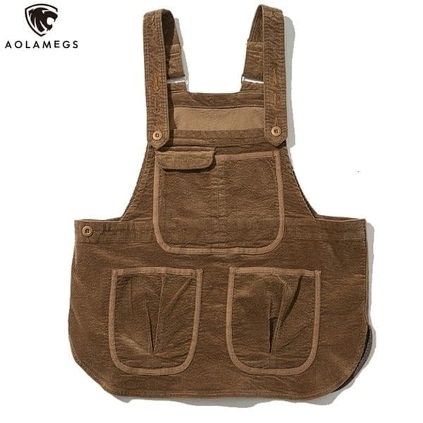 Aolamegs Tank Tops Men Solid Color MultiPocket Men Vest Casual Harajuku Baggy Removable Suspender Cargo Hooded Tank Top Summer 201120
